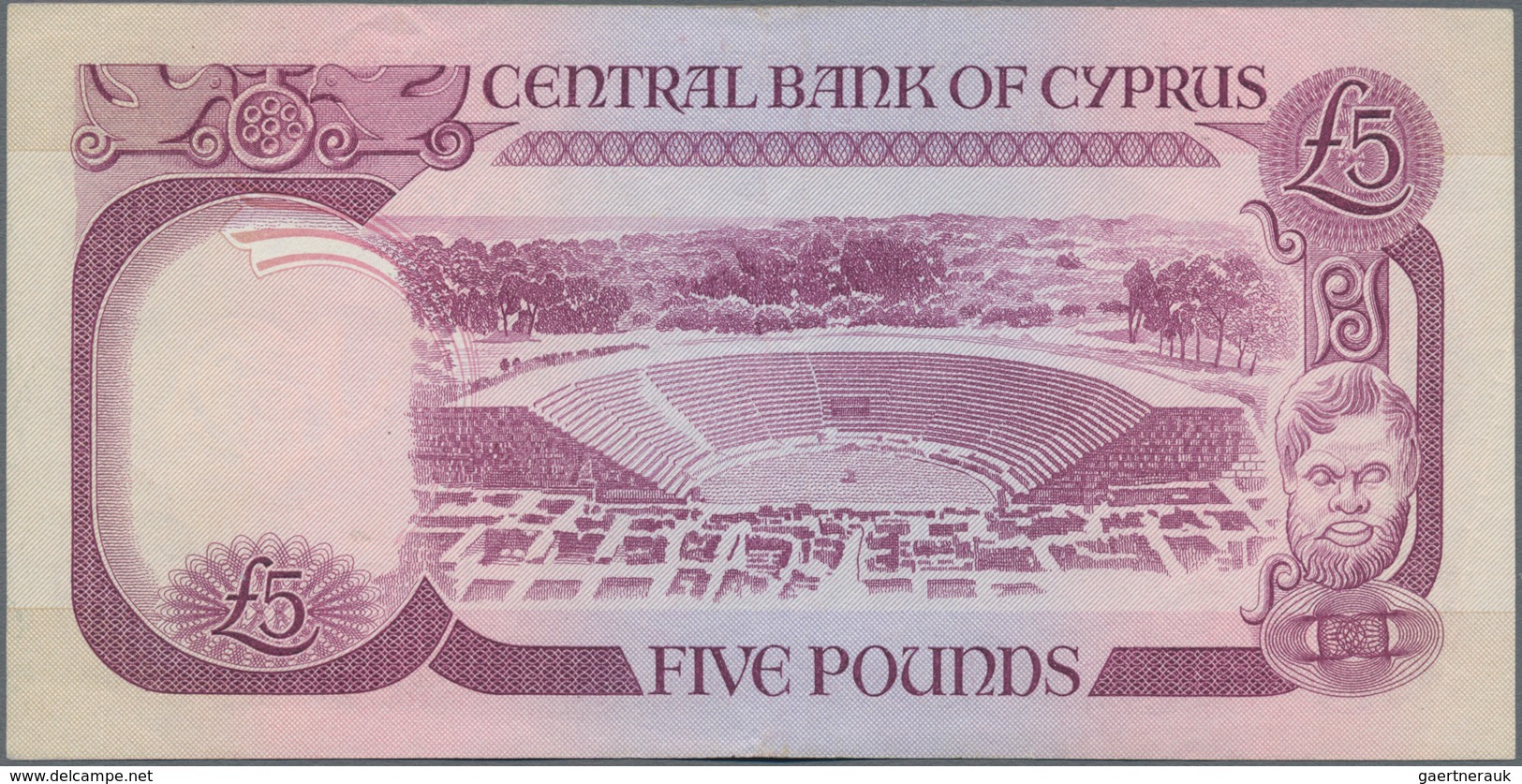 Cyprus / Zypern: 5 Pounds 1979 P. 47, Light Fold, Colour Remains On Left, Condition: AUNC. - Cyprus