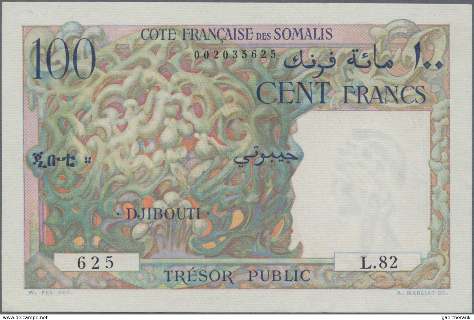 French Somaliland / Französisch Somaliland: Trésor Public - Côte Française Des Somalis 100 Francs ND - Other - Africa