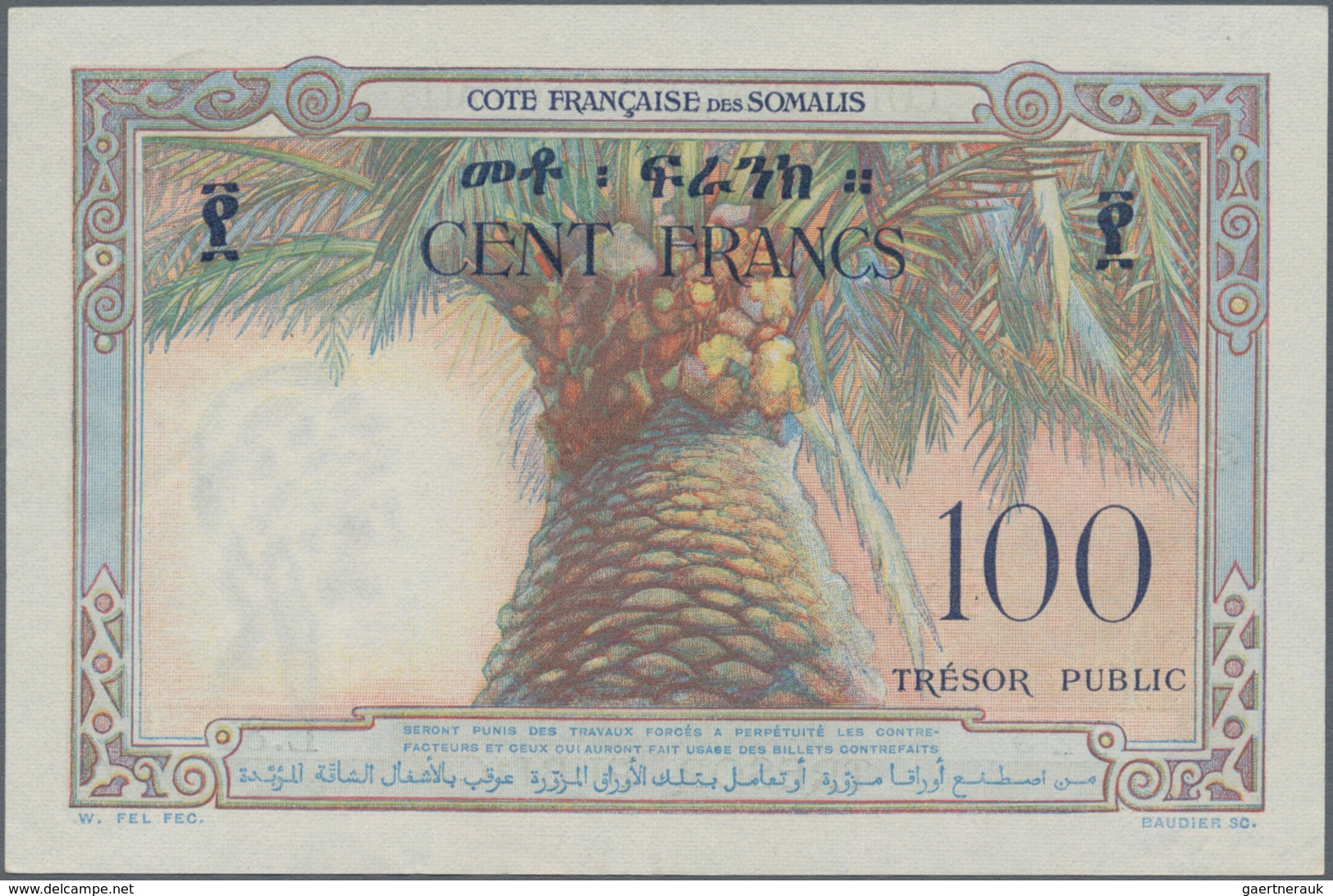 French Somaliland / Französisch Somaliland: Trésor Public - Côte Française Des Somalis 100 Francs ND - Other - Africa