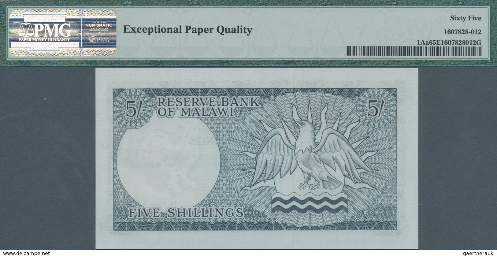 Malawi: The Reserve Bank Of Malawi 5 Shillings 1964 With Two Signatures At Lower Center, P.1Aa, Perf - Malawi