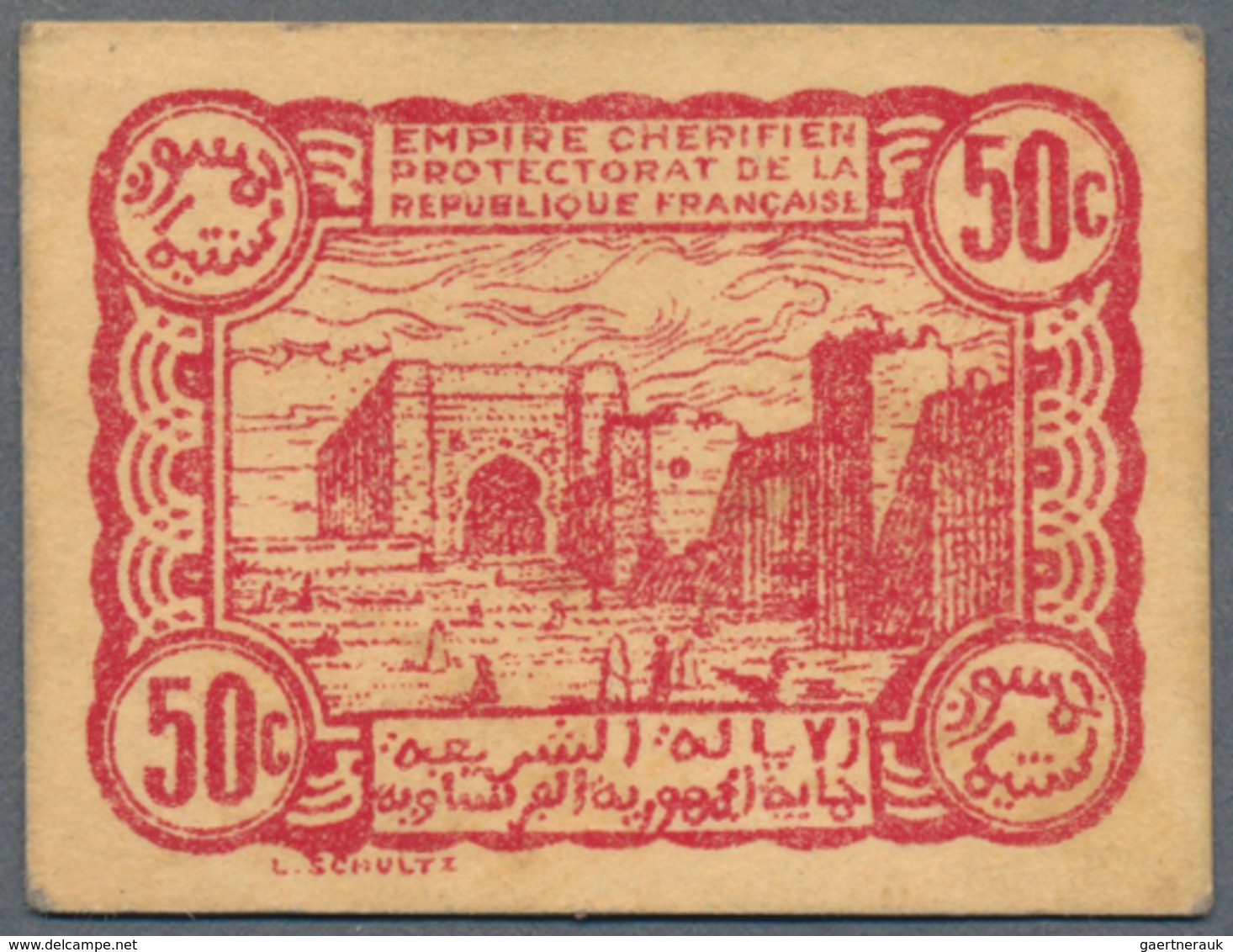 Morocco / Marokko: Empire Cherifien Set With 50 Centimes, 1 And 2 Francs 1944, P.41, 42, 43 In UNC C - Marocco