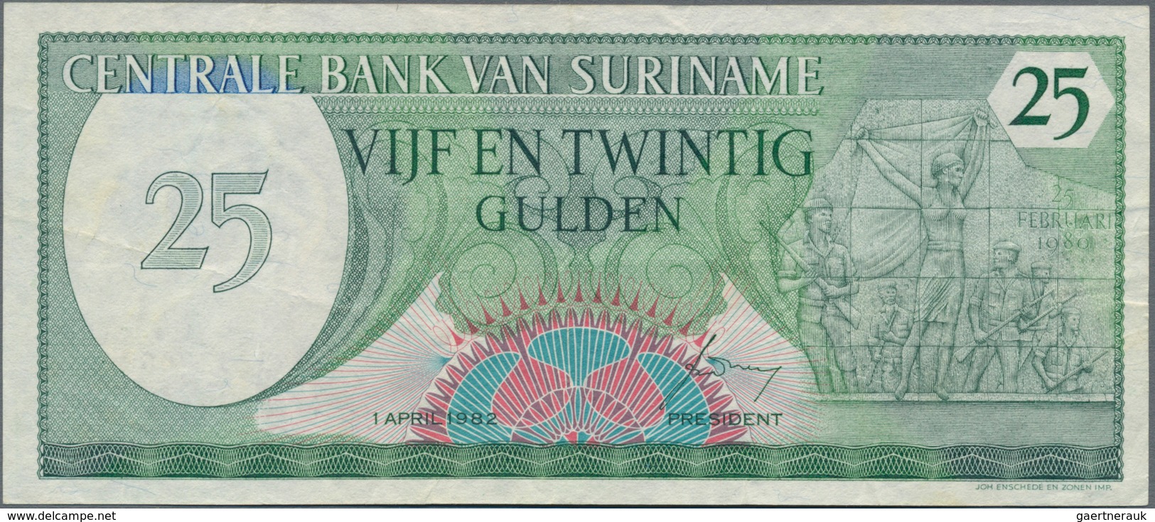 Suriname: Centrale Bank Van Suriname Nice Lot With 13 Banknotes, Comprising 2x 1 Gulden 1963 (F), 4x - Surinam