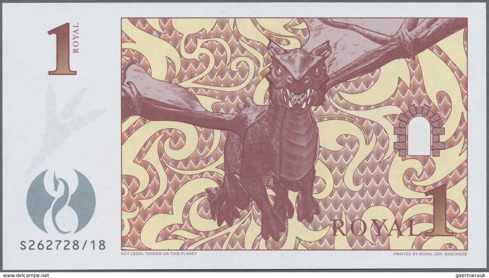 Testbanknoten: Joh. Enschede Test Note 1 Royal EUROSCOPE, Offset Print With Security Features In UNC - Specimen