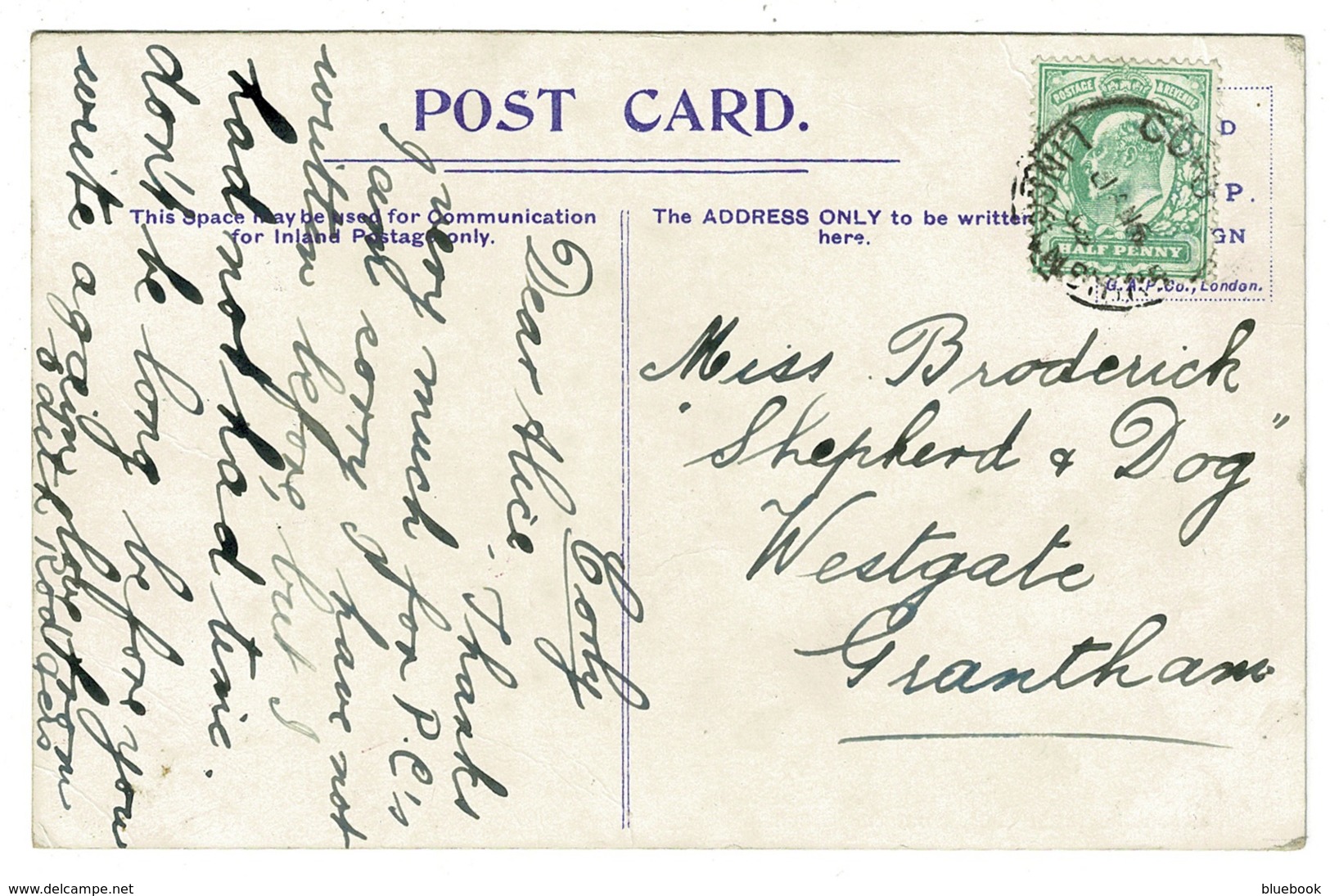 Ref 1358 - 1909 Postcard - Whissendine From The Green - Rutland - Rutland