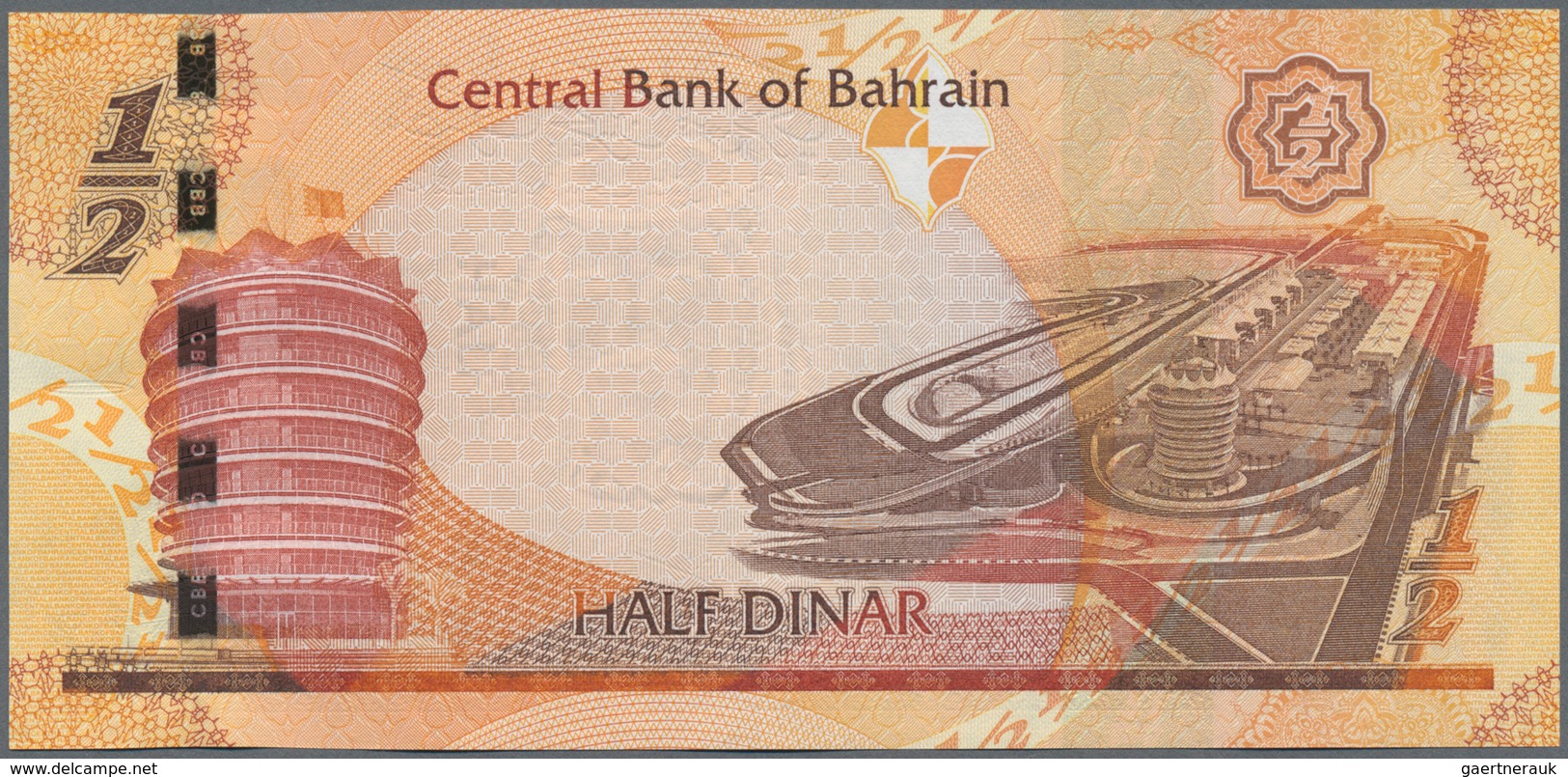 Bahrain: Nice Lot With 82 Banknotes 1/2 Dinar 2016 P.30 And 76 Banknotes 1 Dinar L.2006 P.26, All In - Bahrein