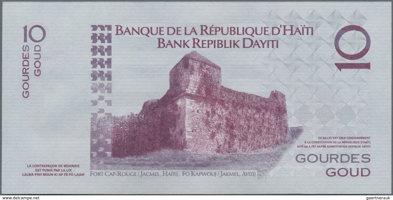 Haiti: Huge lot with 960 banknotes containing 150x 1 Gourde P.259, 60x 2 Gourdes P.260, 50x 5 Gourde
