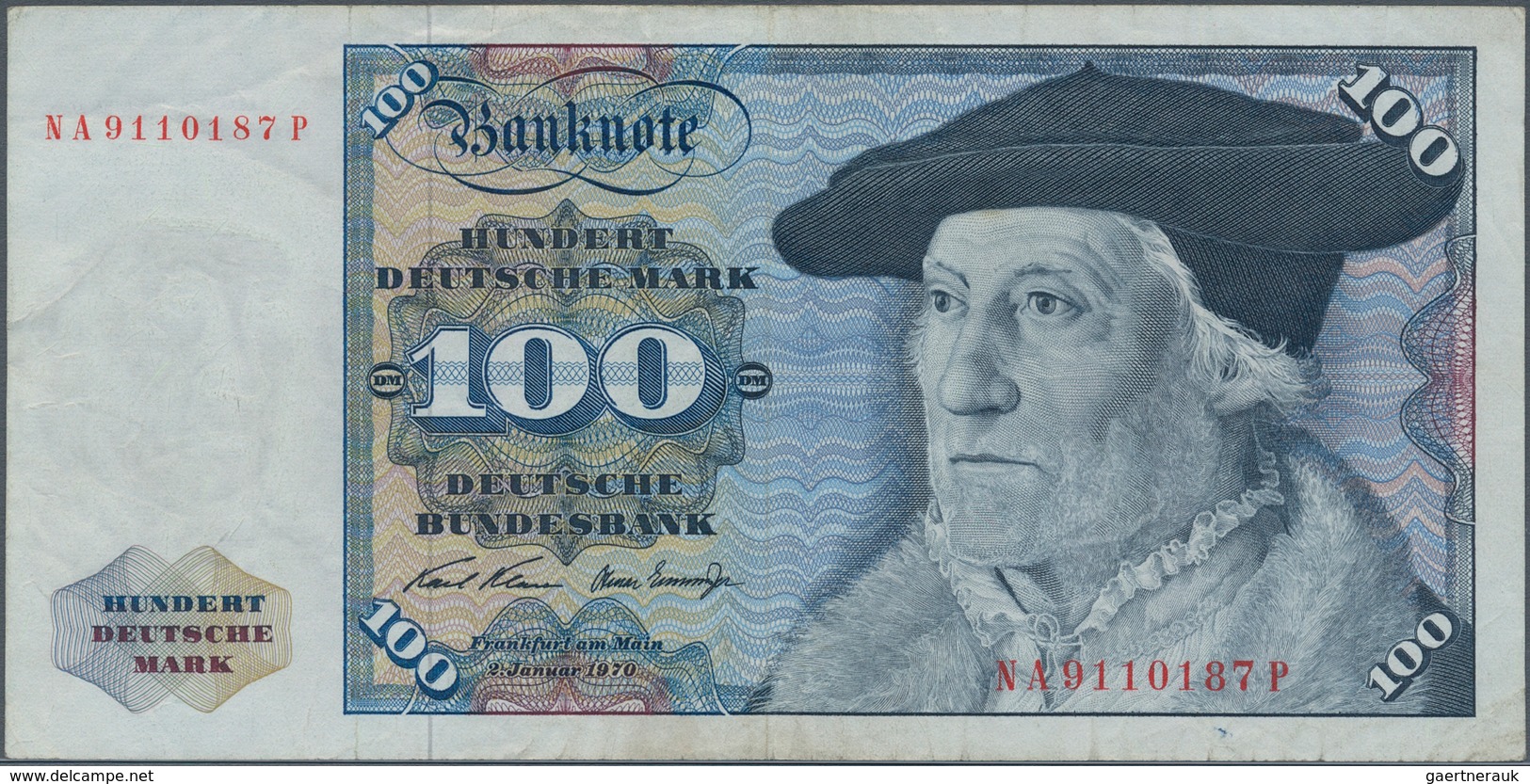 Deutschland - Bank Deutscher Länder + Bundesrepublik Deutschland: 100 DM 1970, Ro.273a, Fehldruck, S - Otros & Sin Clasificación