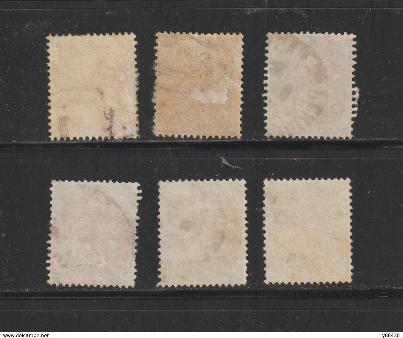 110 De 1900-24 - 6 Timbres Oblitérés - Type Blanc - 4c. Brun-jaune  - 2 Scannes - 1900-29 Blanc