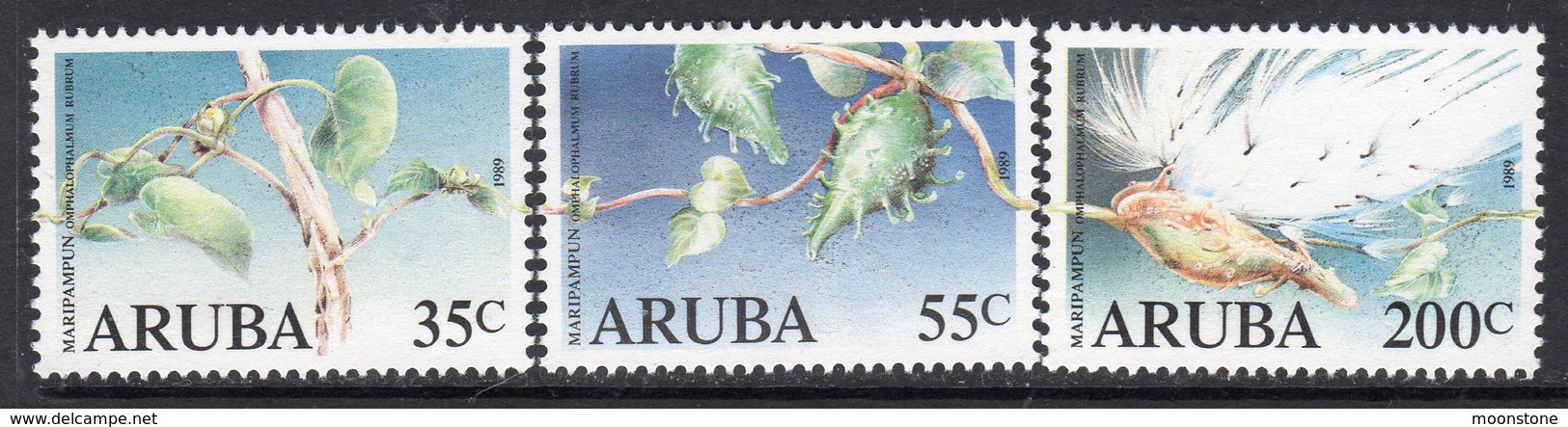 Aruba 1989 Maripampum Plant Set Of 3, MNH, SG 61/3 (A) - Curaçao, Nederlandse Antillen, Aruba