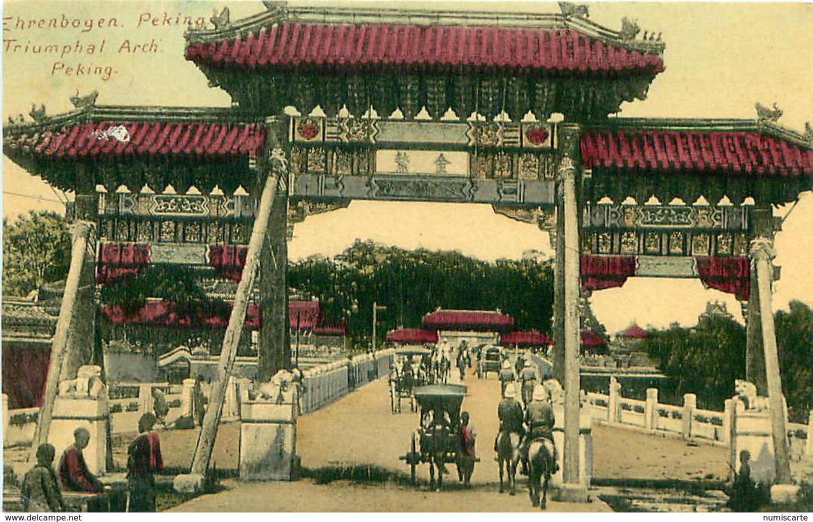 Cpa PEKIN - PEKING - Triomphal Arch - Ehrenbogen - China