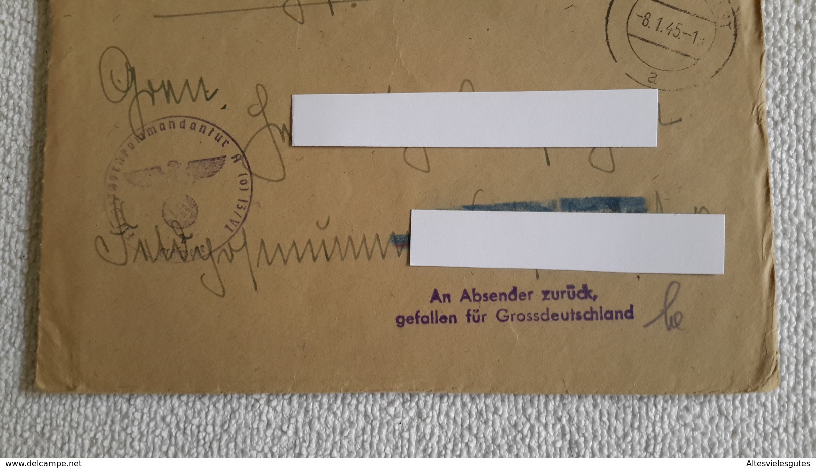 Feldpostbrief 1945 An Absender Zurück Gefallen Für GD Mit Inhalt Fliegerhorst Feldpost Brief - 1939-45