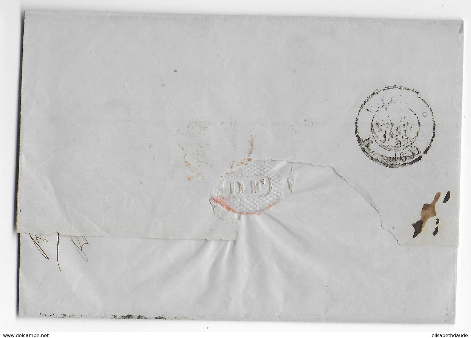 SUISSE - 1853 - LETTRE De GENEVE => PARIS Avec ENTREE Par FERNEX "3" - TAXE 12 Et 3 TAMPON + MANUSCRITE - Poststempel