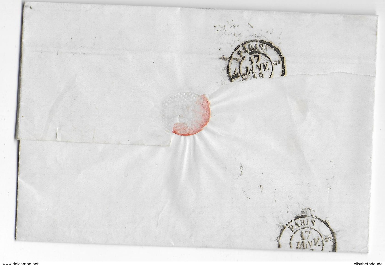 SUISSE - 1853 - LETTRE De GENEVE => PARIS Avec ENTREE Par FERNEX "3" - TAXE 8 TAMPON Et 2 MANUSCRITE - Postmark Collection