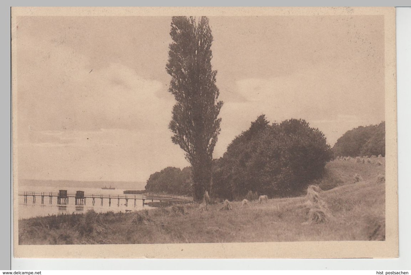 (71380) AK Knapp Bei Apenrade (Aabenraa), Badebrücke Bei Aubeck, 1919 - Nordschleswig