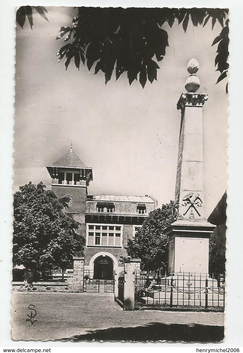 81 Tarn Blaye Les Mines La Mairie Et Monument Aux Morts Cachat Albi Rp 1955 , Ed Scheitler Lucien , Blave - Blave Les Mines