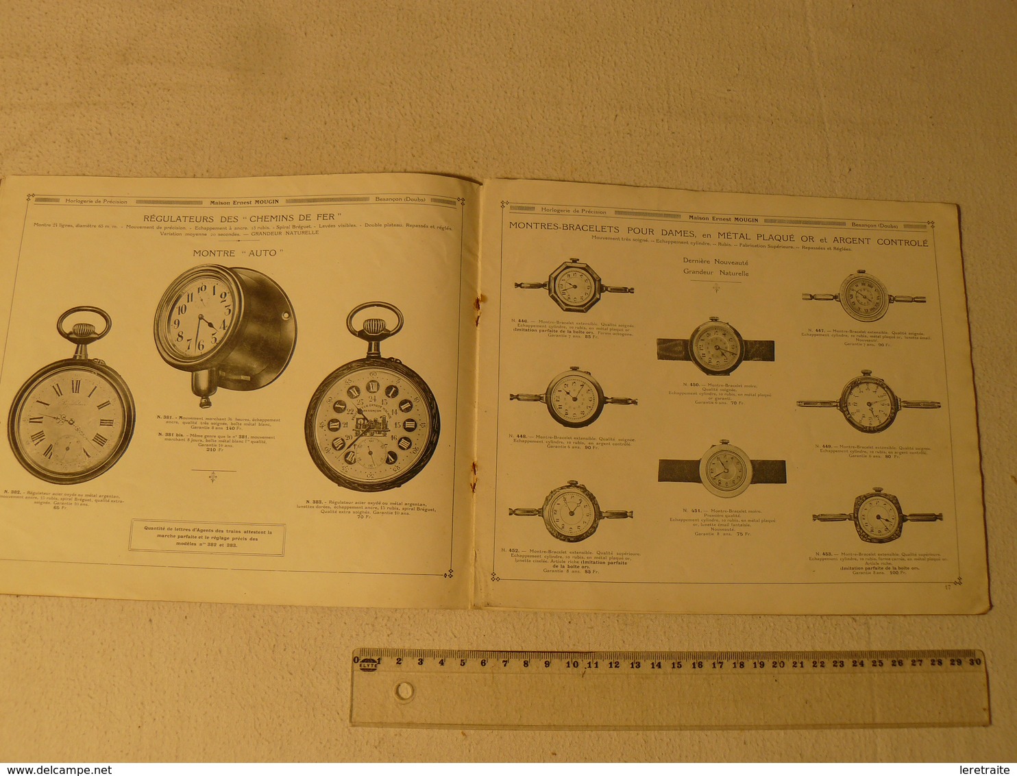 Catalogue Comptoir D'Horlogerie, Bijouterie Orfèvrerie. E. Mougin & O. Berthoud. Henri Girard. Besançon. Vers 1920. De 3 - Horloge: Juwelen