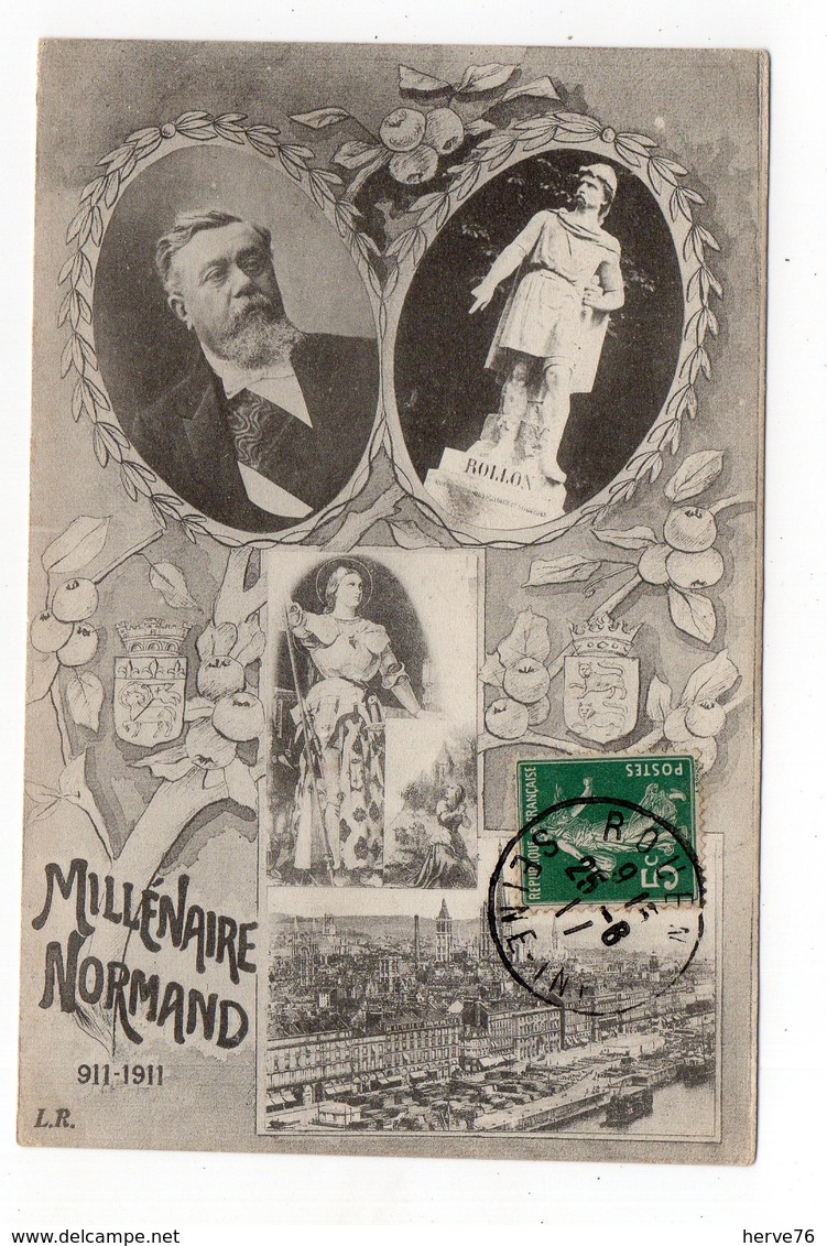 LOT 5 CPA - ROUEN 1911 - M. FALLIERES Aux Fêtes Du Millénaire Normand - Rouen