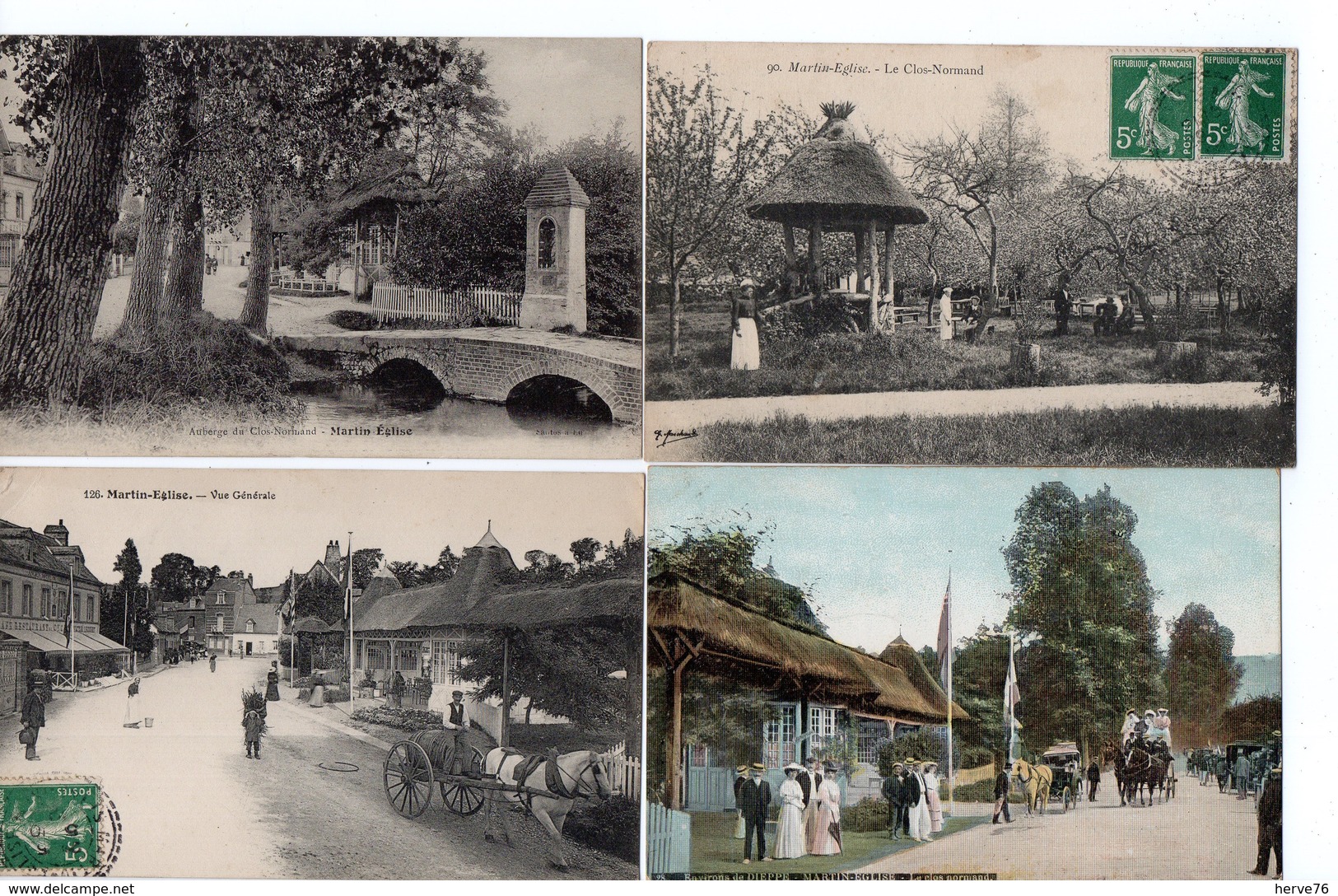 LOT 10 CPA  - MARTIN EGLISE - Hôtel Restaurant Du Clos Normand - Autres & Non Classés