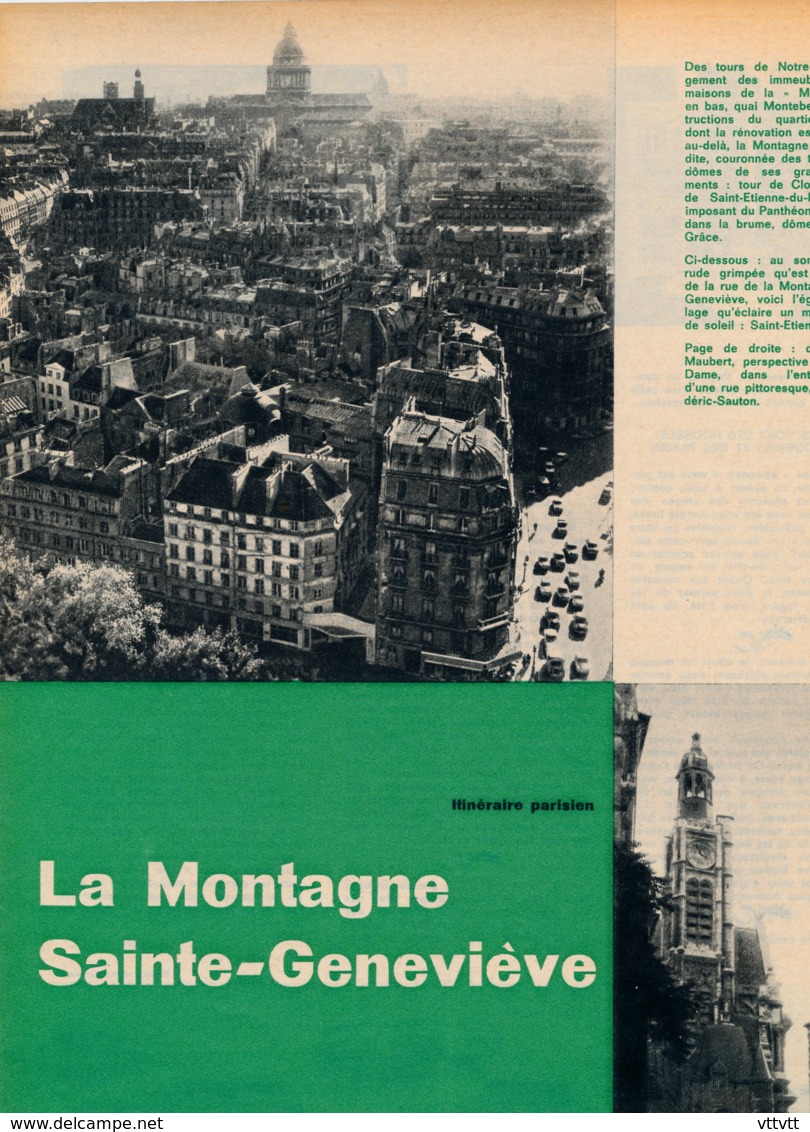 1962 : Document, MONTAGNE SAINTE-GENEVIÈVE, Eglises, Rue Frédéric-Sauton, Place Maubert, Rue Monge, Et Des Bernardins.. - Ohne Zuordnung