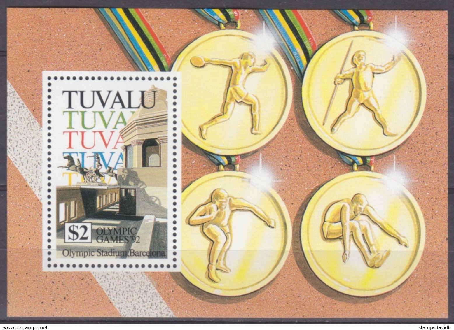 1992	Tuvalu	637/B43	1992 Olympic Games In Barcelona	4,50 € - Summer 1992: Barcelona