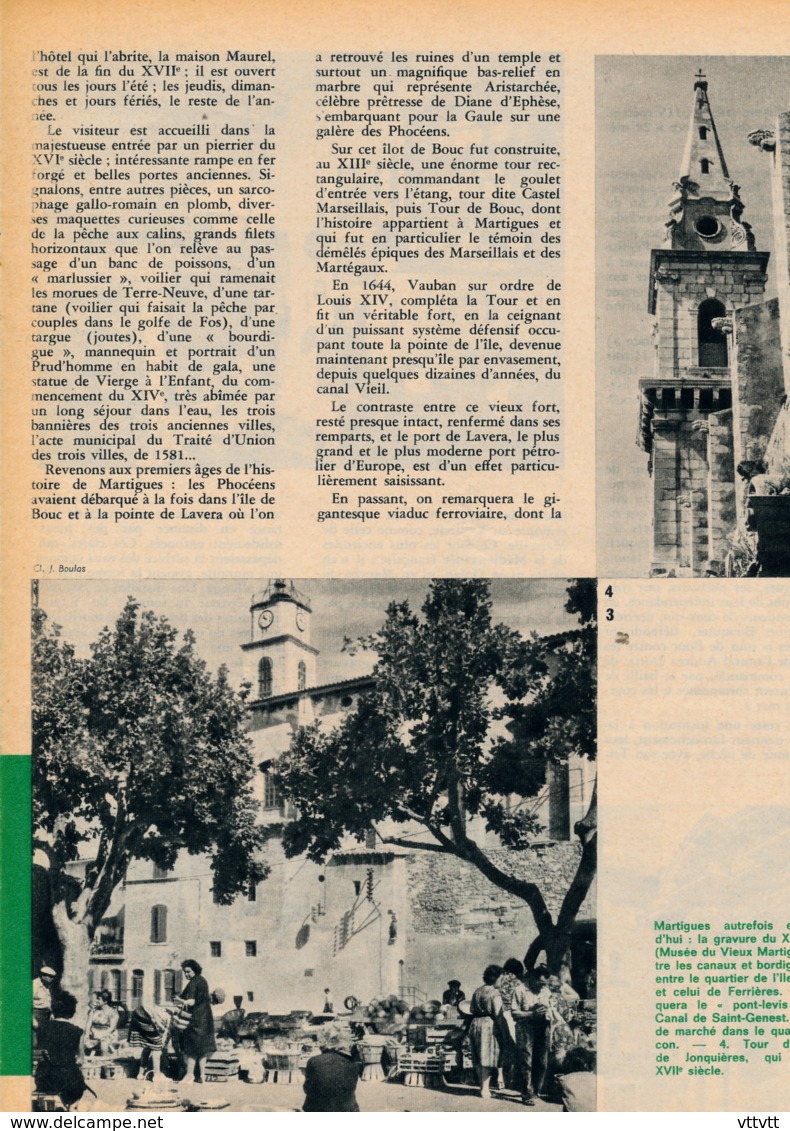 1962 : Document, MARTIGUES, Ruelles, Quartier Brescon, Plage, Canal Saint-Sébastien, Marché, Tour De L'église, Musée.... - Non Classés