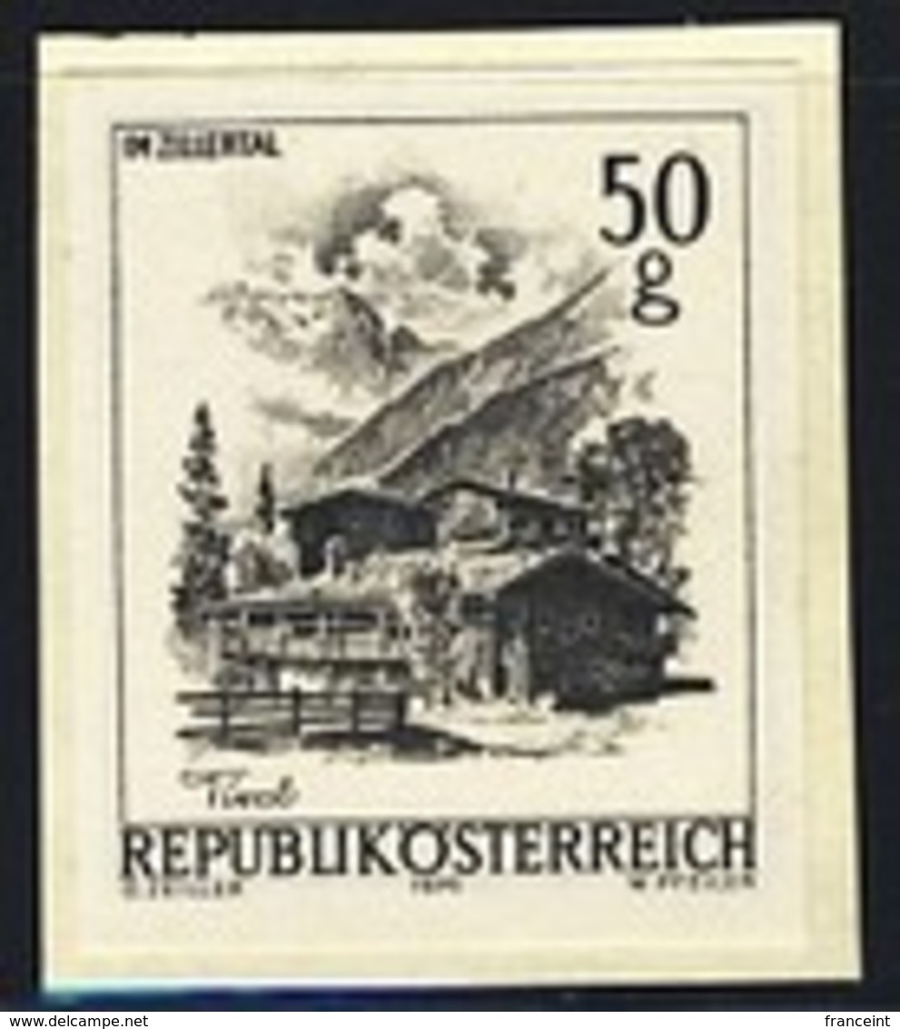 AUSTRIA (1975) Farmhouses. Black Print. Scott No 958, Yvert No 1303. - Proeven & Herdruk
