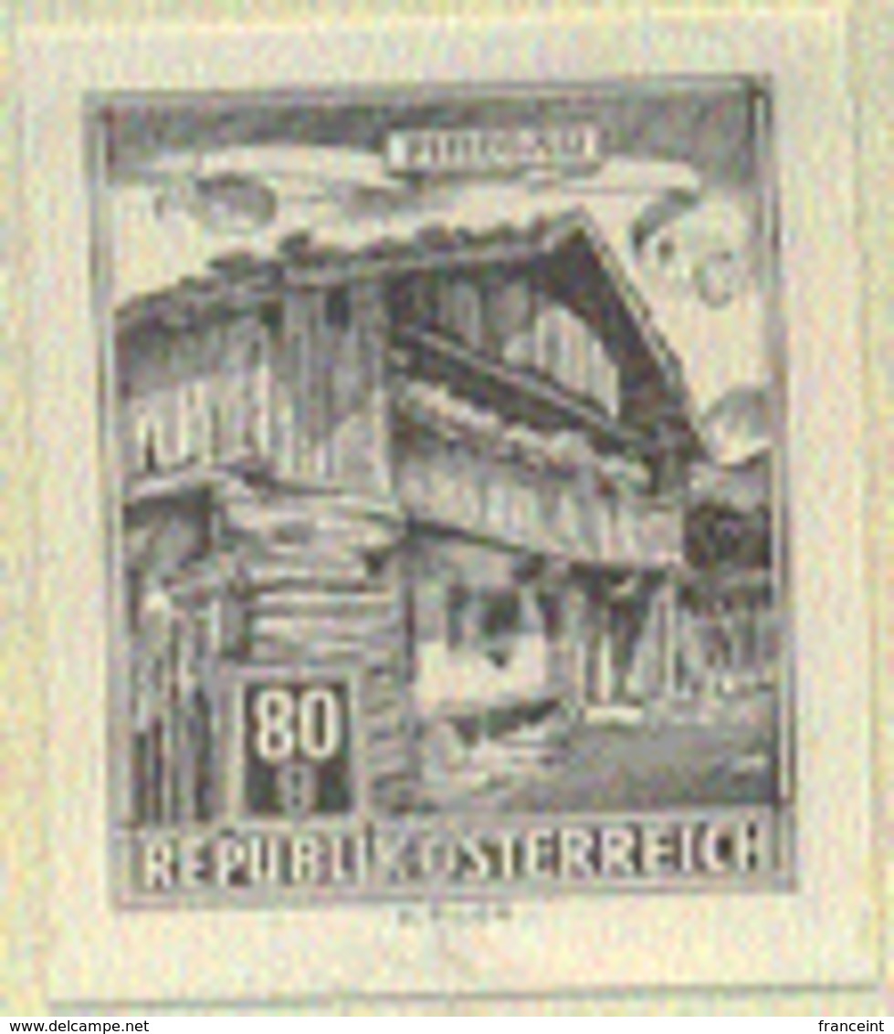 AUSTRIA (1962) Old Farmhouse. Black Print. Scott No 692, Yvert No 954A. - Proofs & Reprints