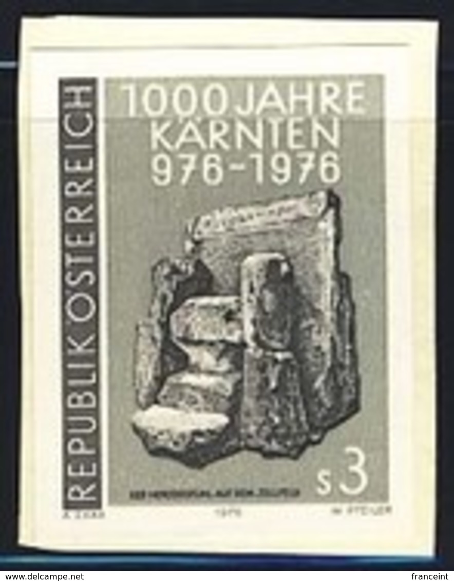 AUSTRIA (1976) Chair. Black Print. Scott No 1033, Yvert No 1340. Carinthian Duke Coronation Chair. - Proeven & Herdruk