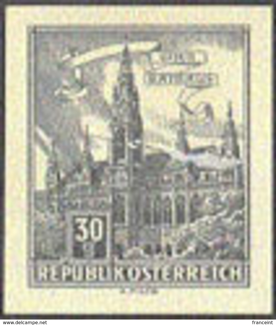 AUSTRIA (1962) Vienna City Hall. Black Print On Thick Paper. Scott No 688, Yvert No 950A. - Proeven & Herdruk