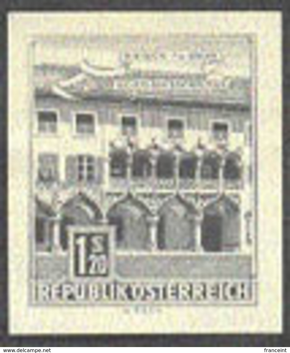 AUSTRIA (1962) Kornmesser House. Black Print On Thick Paper. Scott No 694, Yvert No 955A. - Proeven & Herdruk