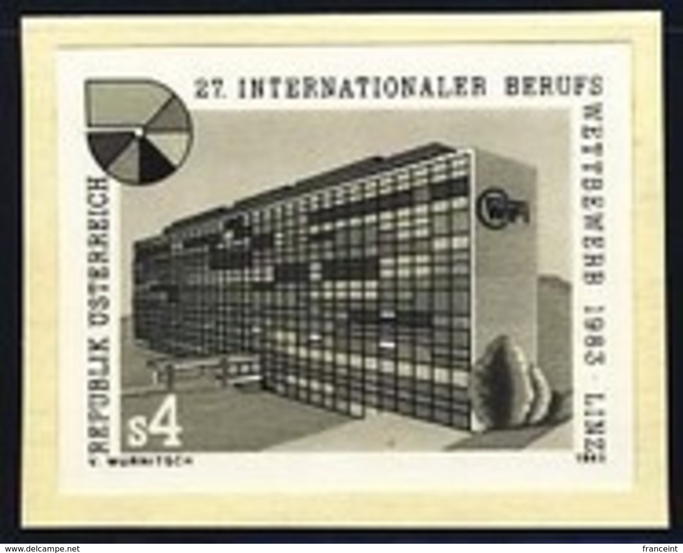 AUSTRIA (1983) Chamber Of Commerce Building. Black Print. Scott No 1249, Yvert No 1576. - Proeven & Herdruk