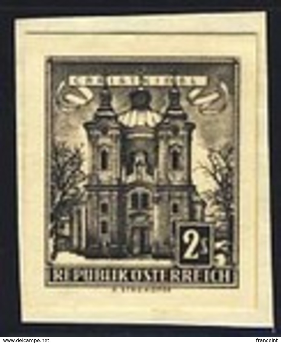 AUSTRIA (1958) Christkindl Church. Black Print. Scott No 625, Yvert No 873a. - Proofs & Reprints