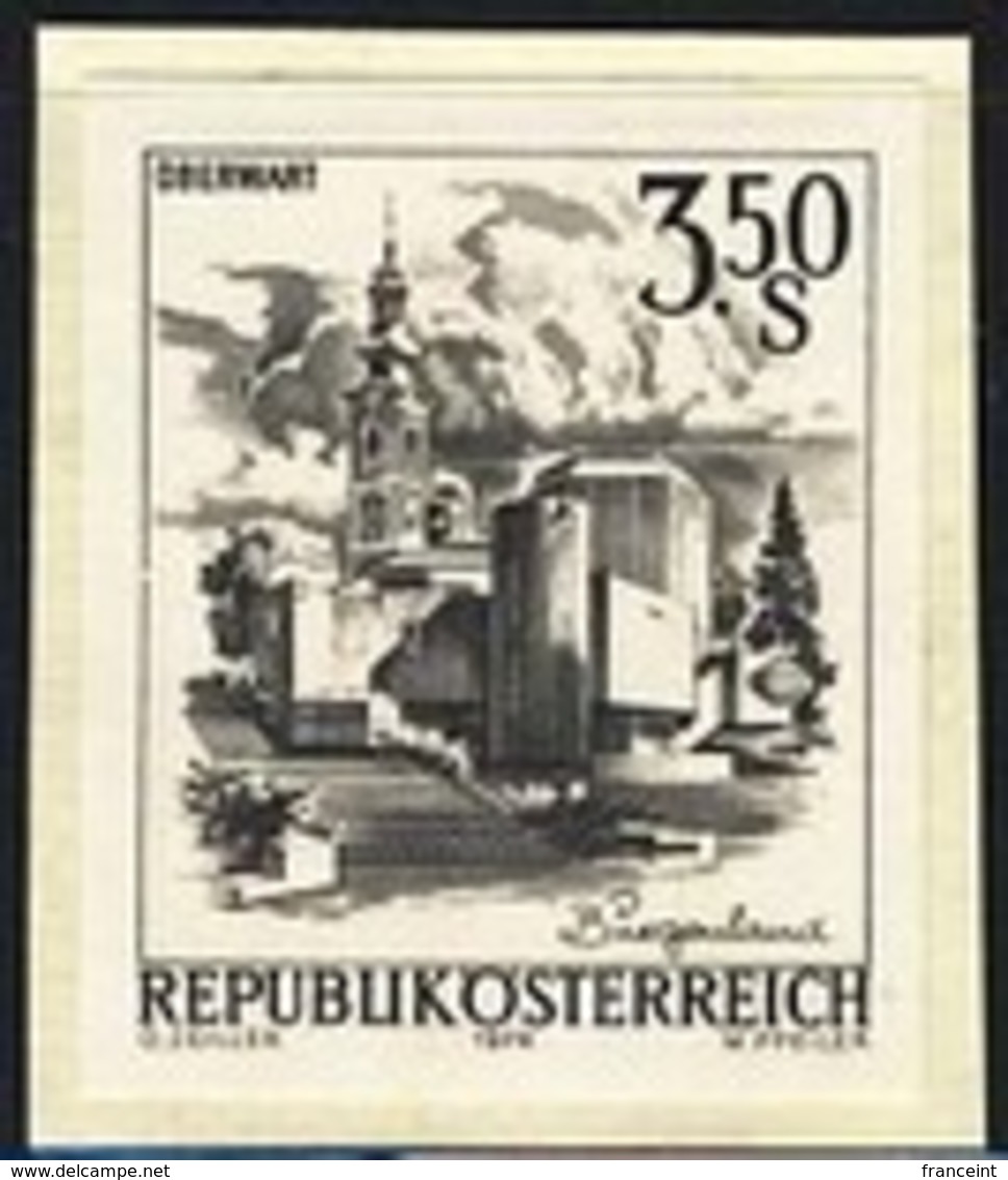 AUSTRIA (1978) Easter Church, Oberwart. Black Print. Scott No 963a, Yvert No 1410. - Proofs & Reprints