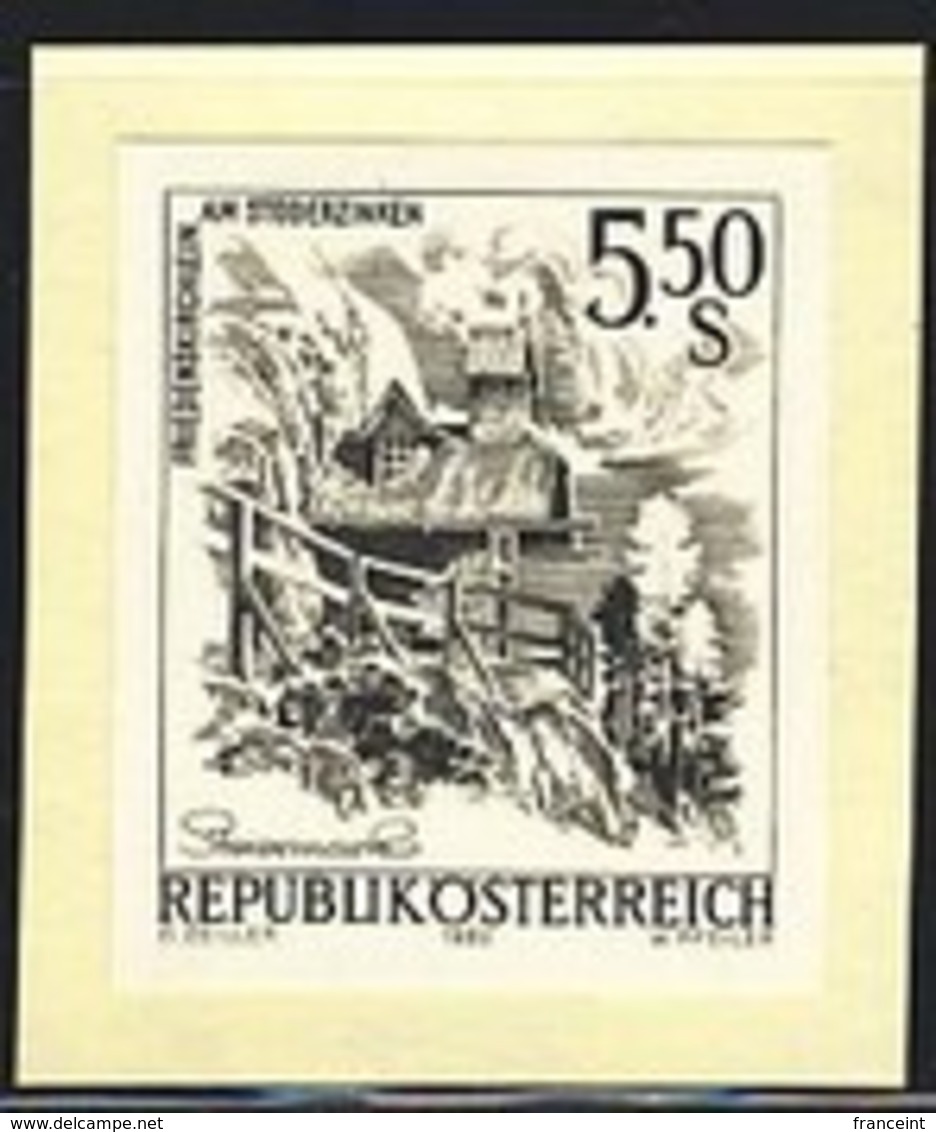 AUSTRIA (1982) Peace Chapel, Stoderzinken. Black Print. Scott No 1105, Yvert No 1539. - Proofs & Reprints