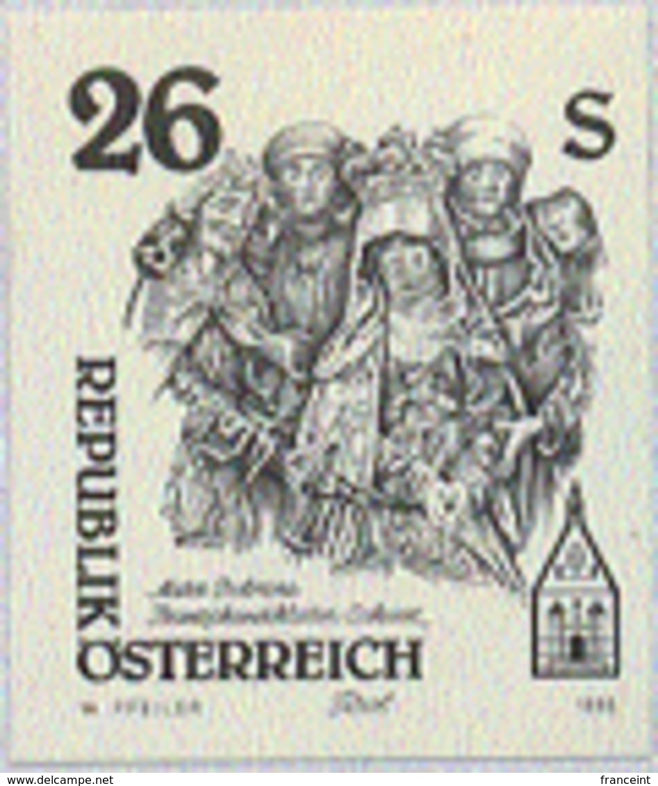 AUSTRIA (1995) Franciscan Monastery. Black Print. Scott No 1613a, Yvert No 1999. - Proofs & Reprints