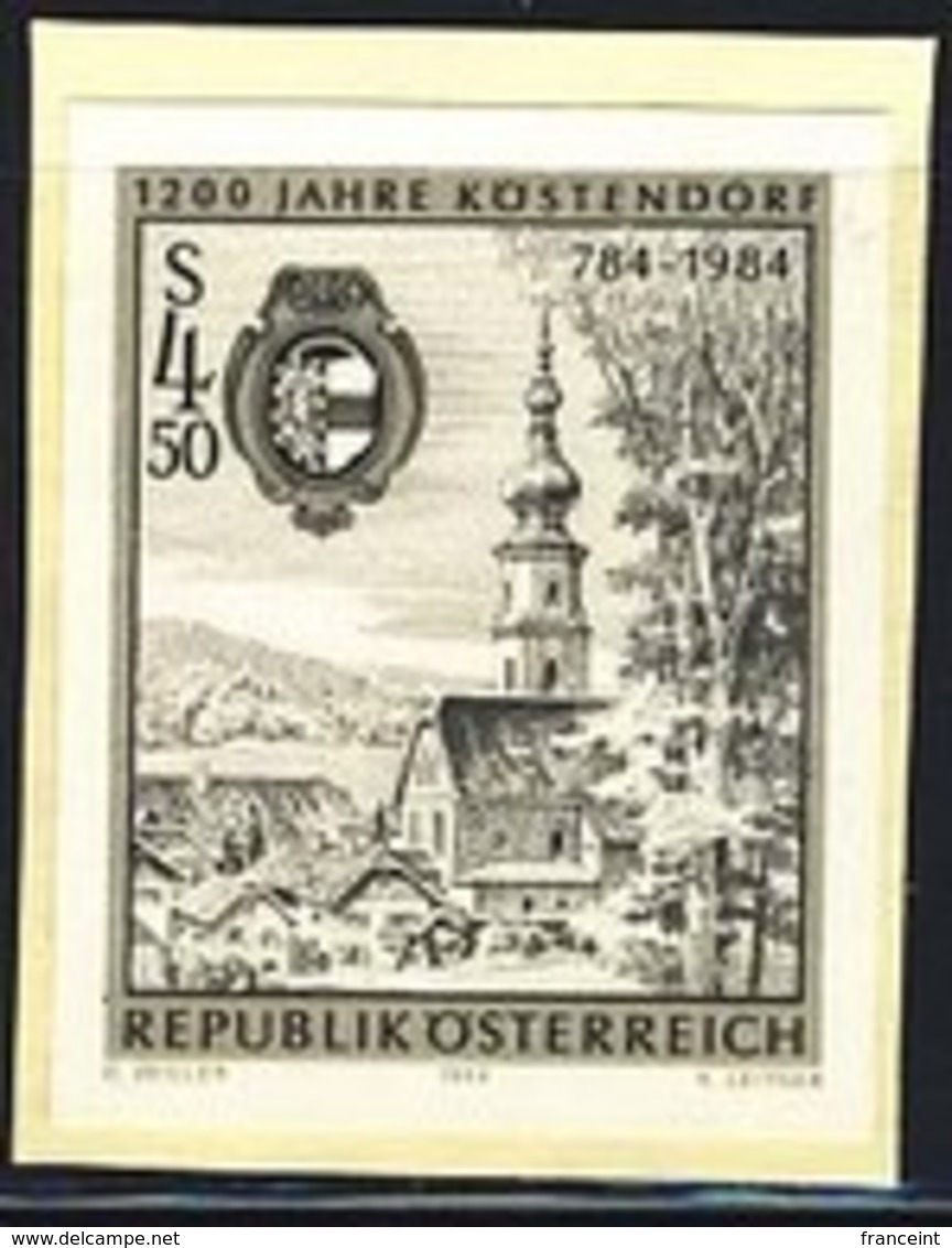 AUSTRIA (1984) Kostendorf 1200th Anniversary. Black Print. Scott No 1270. - Proeven & Herdruk