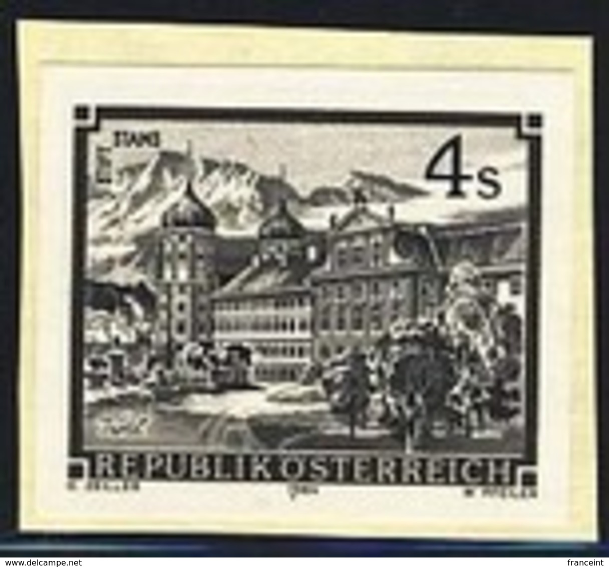 AUSTRIA (1984) Stams. Black Print. Scott No 1286, Yvert No 1620. - Proofs & Reprints