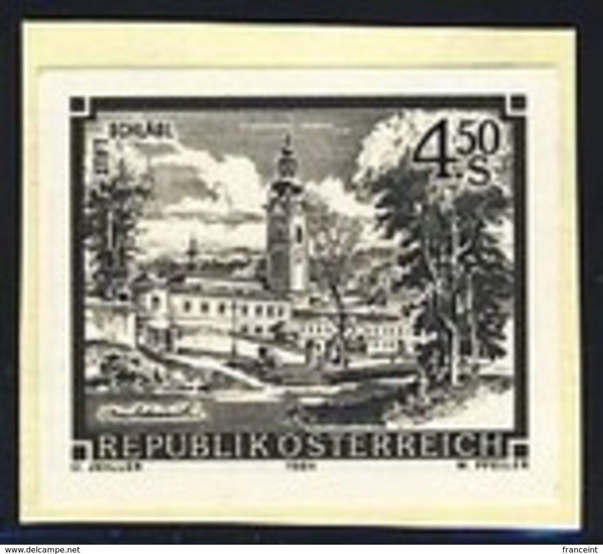 AUSTRIA (1984) Schlagl. Black Print. Scott No 1287, Yvert No 1607. - Proofs & Reprints