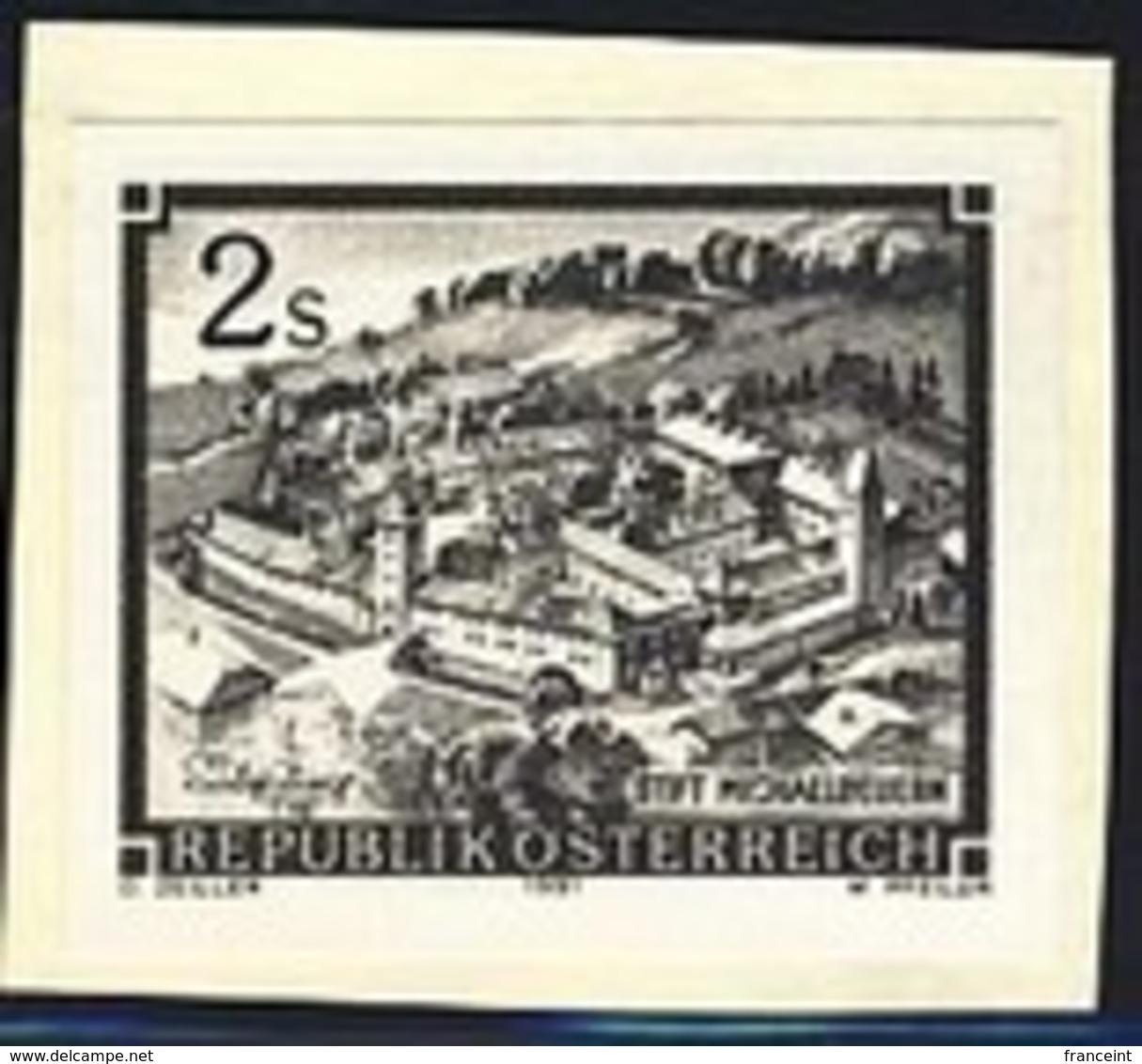 AUSTRIA (1991) Michaelbeuern Benedictine Monastery. Black Print. Scott No 1466, Yvert No 1867. - Proeven & Herdruk