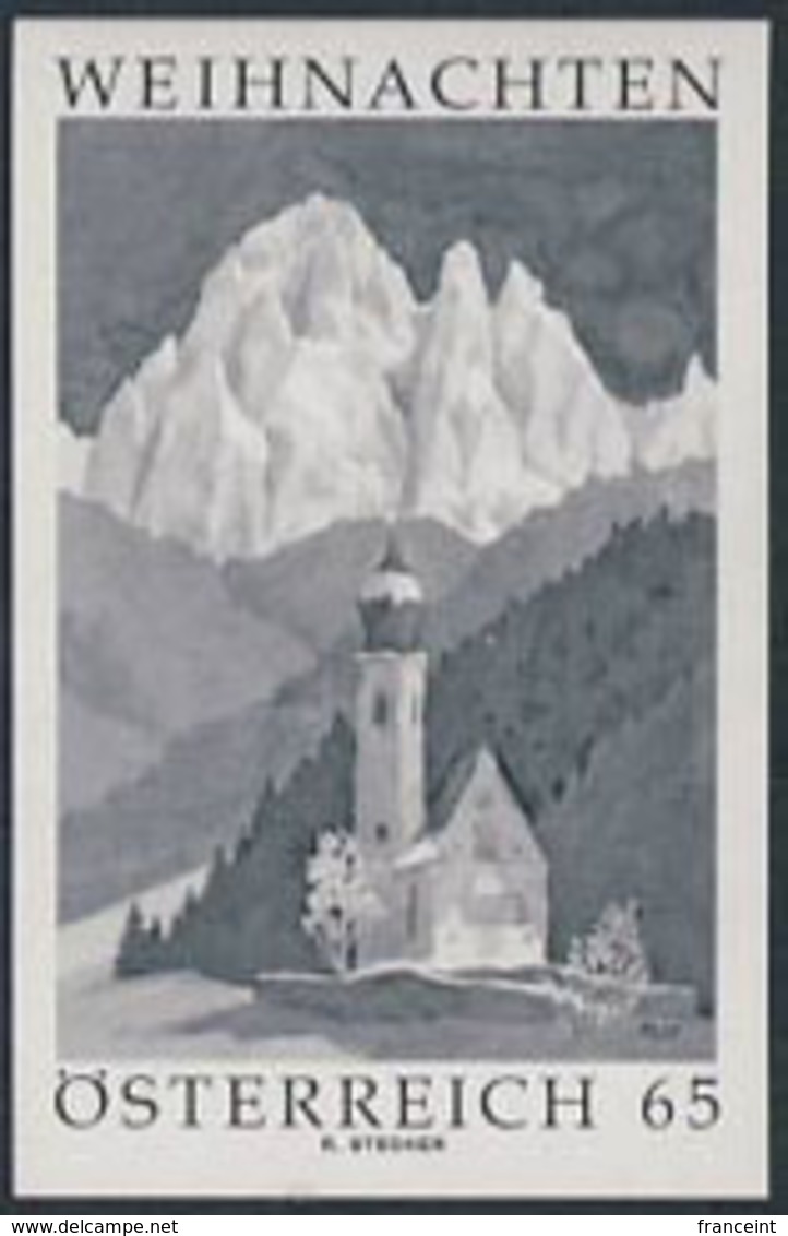 AUSTRIA (2009) Ranui Church - Advent. Mountains. Black Print. - Proeven & Herdruk