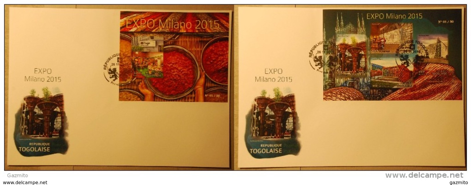 Togo 2015, Expo 2015 In Milan, Food, 3val In BF +BF IMPERFORATED In 2FDC - 2015 – Milaan (Italië)