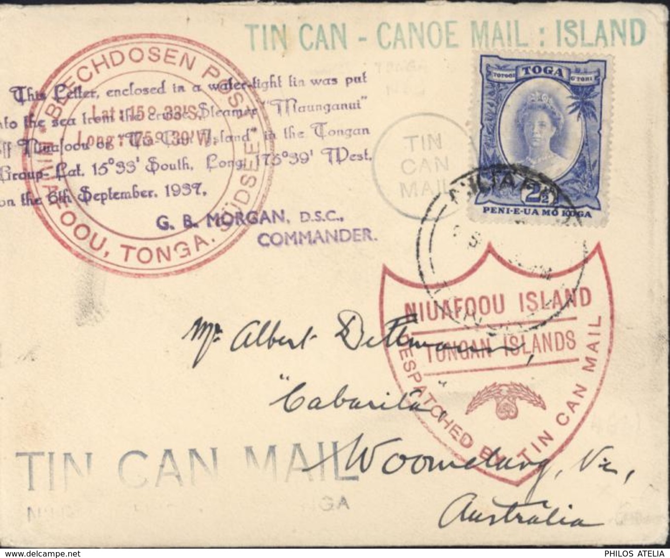 Toga YT 69 Cachet  Tin Can Mail + Tin Can Canoe Mail Island + Niuafoo Island Tonga Islands + Blechdosen Post Niuafoou - Tonga (...-1970)