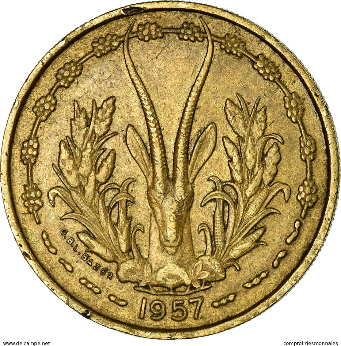 Monnaie, French West Africa, 25 Francs, 1957, TTB, Aluminum-Bronze, KM:9 - Togo