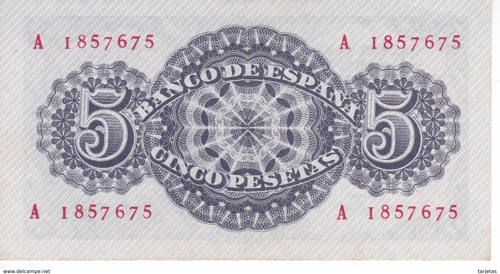 BILLETE DE ESPAÑA DE 5 PTAS DEL AÑO 1947 DE SENECA SERIE A EN CALIDAD EBC (XF) - 5 Peseten