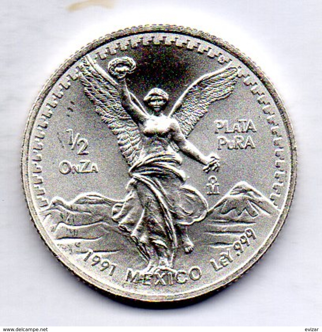 MEXICO, 1/2 Onza, Silver, Year 1991, KM #545 - México