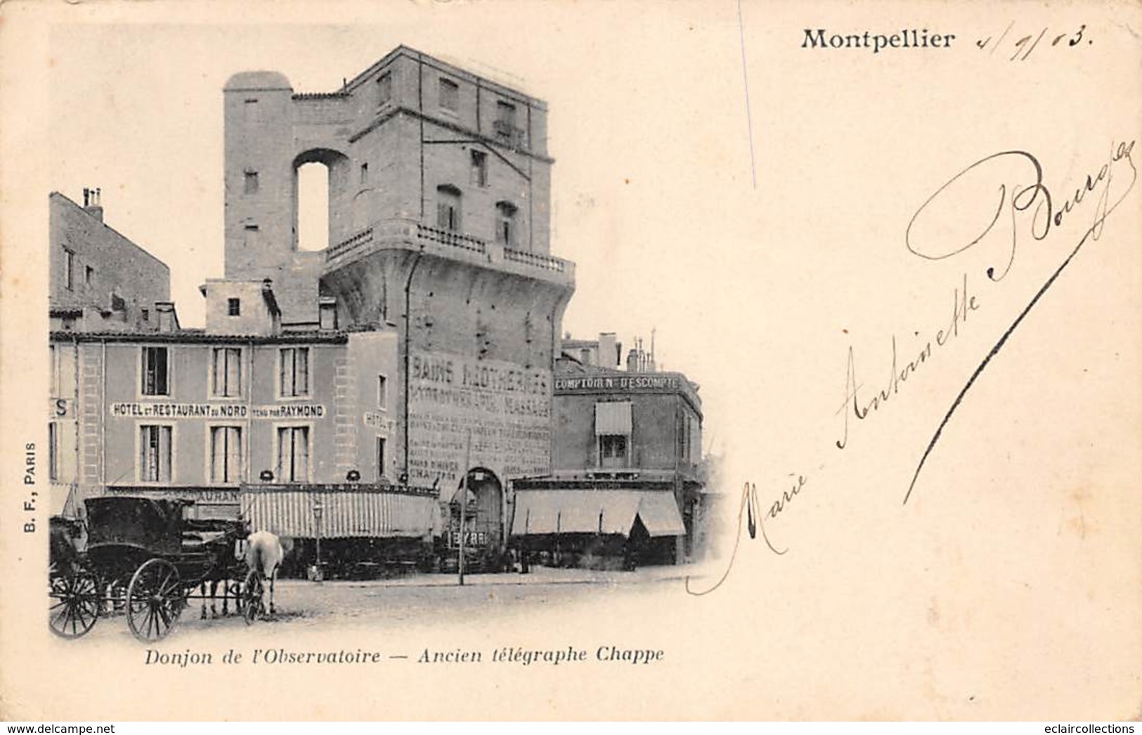 Montpellier          34        Ancien Télégraphe Chappe.  Hôtel Du Nord             (voir Scan) - Montpellier