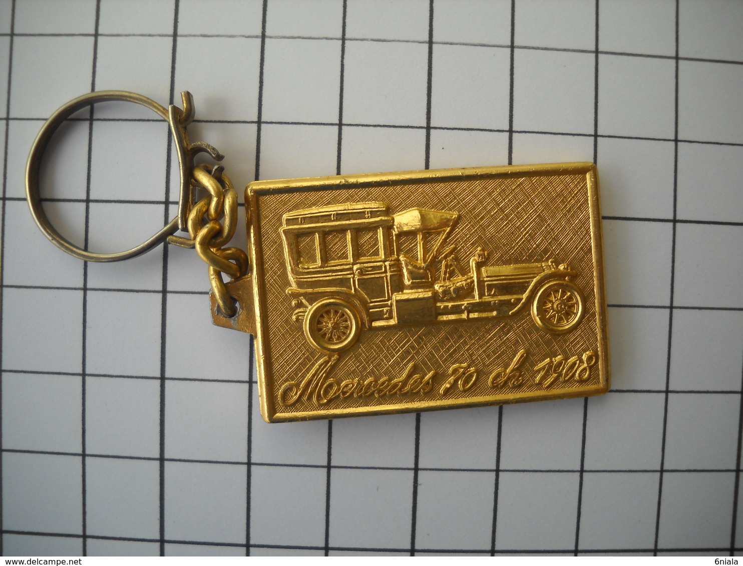 1413 Porte Clefs Clé  RENAULT Sélection Des Grandes Marques Logo Ancien  Verso Mercedes 70 CV 1908 ? - Llaveros