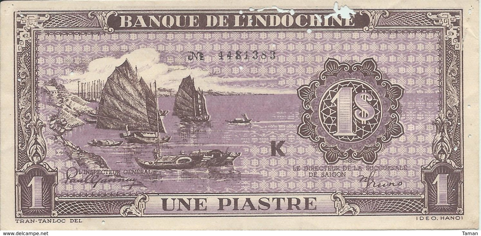 INDOCHINE   1  Piastre   Nd(1942)  -- Indo-china - Indochine