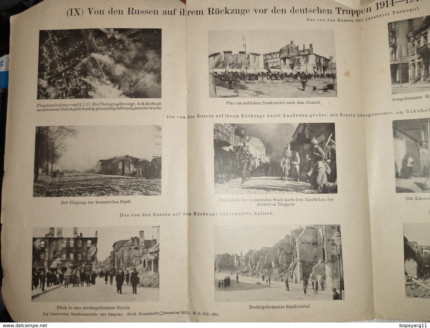 German Germany Deutschland WWI Bombing To Russia Photo Sheet Paper ORIGINAL  #11 - German