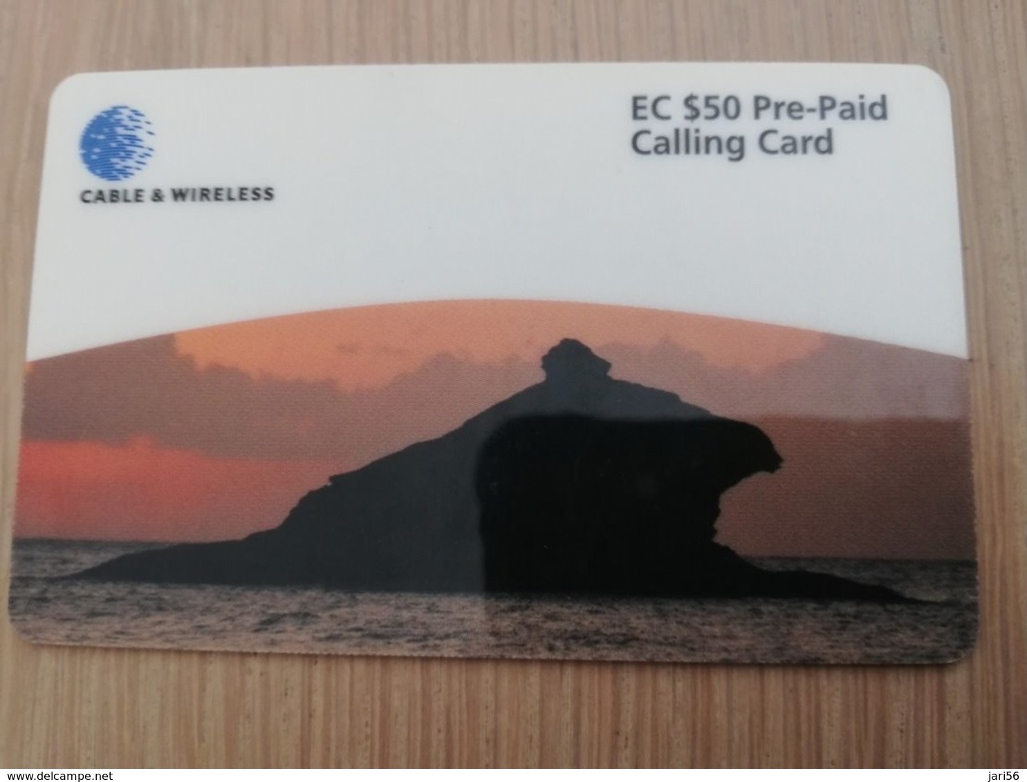 ANTIGUA  $ 50,-  Prepaid  HAWKSBILL ROCK AT SUNSET   ANU-09    Fine Used Card  ** 2051 ** - Antigua Y Barbuda